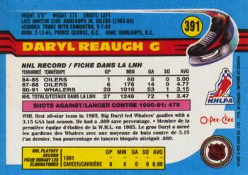 1991-92 O-Pee-Chee #391 Daryl Reaugh Back