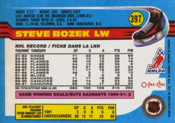 1991-92 O-Pee-Chee #397 Steve Bozek Back