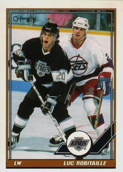 1991-92 O-Pee-Chee #405 Luc Robitaille Front