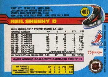 1991-92 O-Pee-Chee #407 Neil Sheehy Back