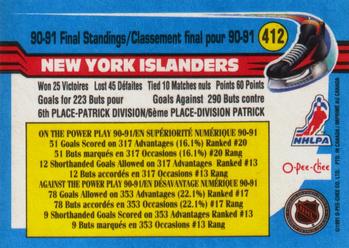 1991-92 O-Pee-Chee #412 New York Islanders Back