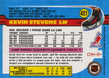 1991-92 O-Pee-Chee #421 Kevin Stevens Back