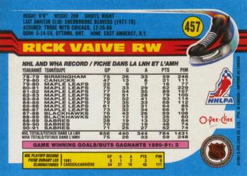 1991-92 O-Pee-Chee #457 Rick Vaive Back
