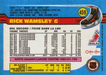 1991-92 O-Pee-Chee #459 Rick Wamsley Back