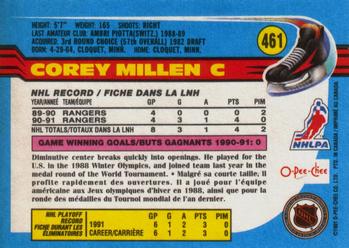 1991-92 O-Pee-Chee #461 Corey Millen Back