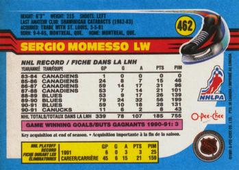 1991-92 O-Pee-Chee #462 Sergio Momesso Back