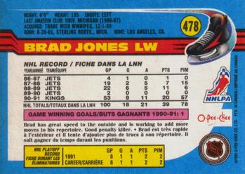 1991-92 O-Pee-Chee #478 Brad Jones Back