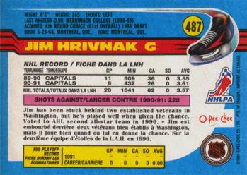1991-92 O-Pee-Chee #487 Jim Hrivnak Back