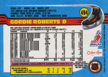 1991-92 O-Pee-Chee #494 Gordie Roberts Back