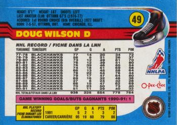 1991-92 O-Pee-Chee #49 Doug Wilson Back