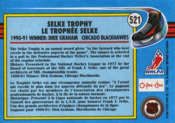 1991-92 O-Pee-Chee #521 Dirk Graham Back