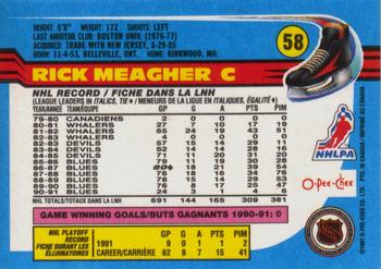 1991-92 O-Pee-Chee #58 Rick Meagher Back