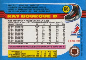 1991-92 O-Pee-Chee #66 Ray Bourque Back