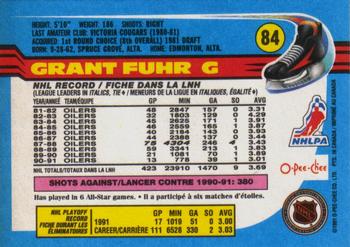 1991-92 O-Pee-Chee #84 Grant Fuhr Back