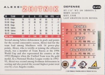 1997-98 Score Buffalo Sabres #18 Alexei Zhitnik Back