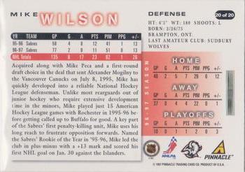 1997-98 Score Buffalo Sabres #20 Mike Wilson Back