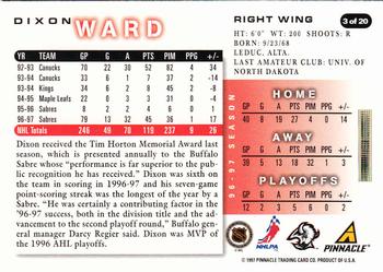 1997-98 Score Buffalo Sabres #3 Dixon Ward Back