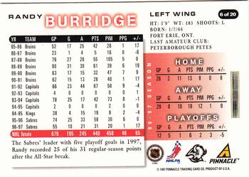 1997-98 Score Buffalo Sabres #6 Randy Burridge Back