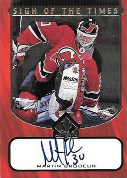 1997-98 SP Authentic - Sign of the Times #MB Martin Brodeur Front