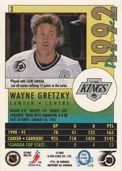 1991-92 O-Pee-Chee Premier #3 Wayne Gretzky Back