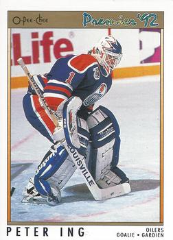 1991-92 O-Pee-Chee Premier #33 Peter Ing Front