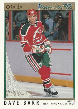 1991-92 O-Pee-Chee Premier #54 Dave Barr Front