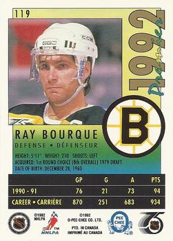 1991-92 O-Pee-Chee Premier #119 Ray Bourque Back