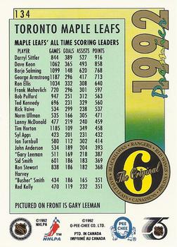 1991-92 O-Pee-Chee Premier #134 Gary Leeman Back