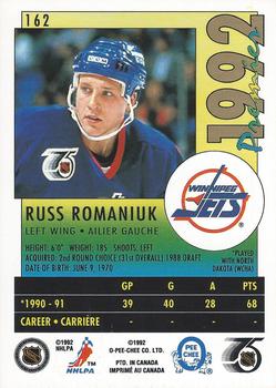 1991-92 O-Pee-Chee Premier #162 Russ Romaniuk Back