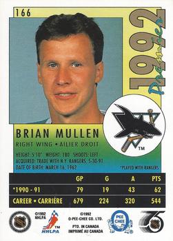 1991-92 O-Pee-Chee Premier #166 Brian Mullen Back