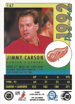1991-92 O-Pee-Chee Premier #167 Jimmy Carson Back
