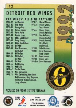 1991-92 O-Pee-Chee Premier #142 Steve Yzerman Back