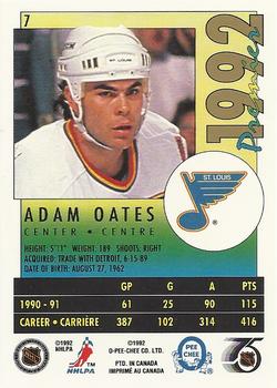 1991-92 O-Pee-Chee Premier #7 Adam Oates Back