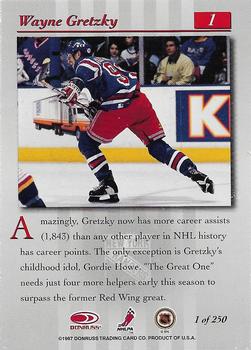 1997-98 Studio - Press Proofs Gold #1 Wayne Gretzky Back