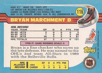 1991-92 Topps #116 Bryan Marchment Back