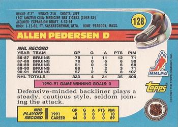 1991-92 Topps #128 Allen Pedersen Back