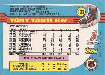 1991-92 Topps #133 Tony Tanti Back