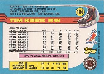 1991-92 Topps #164 Tim Kerr Back