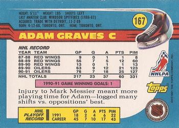 1991-92 Topps #167 Adam Graves Back