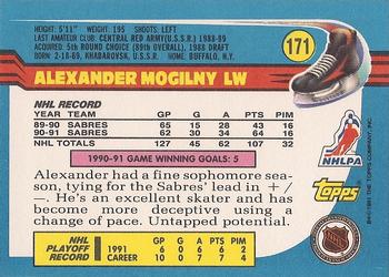 1991-92 Topps #171 Alexander Mogilny Back