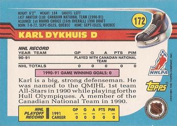 1991-92 Topps #172 Karl Dykhuis Back