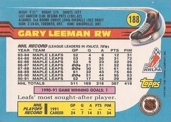 1991-92 Topps #188 Gary Leeman Back