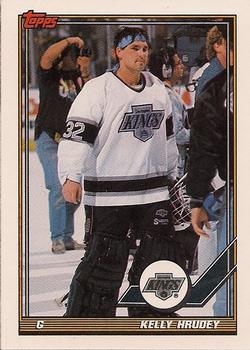 1991-92 Topps #195 Kelly Hrudey Front