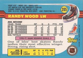 1991-92 Topps #205 Randy Wood Back