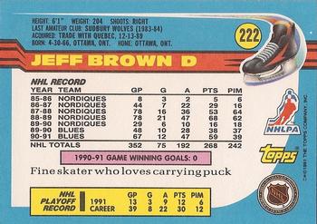 1991-92 Topps #222 Jeff Brown Back