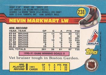 1991-92 Topps #238 Nevin Markwart Back