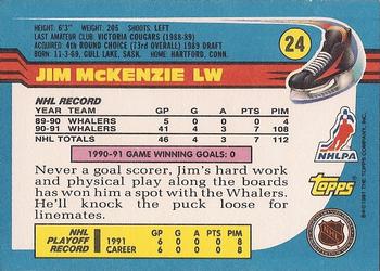 1991-92 Topps #24 Jim McKenzie Back