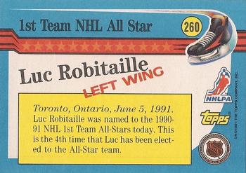 1991-92 Topps #260 Luc Robitaille Back