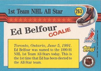 1991-92 Topps #263 Ed Belfour Back