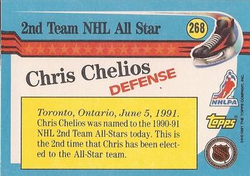 1991-92 Topps #268 Chris Chelios Back